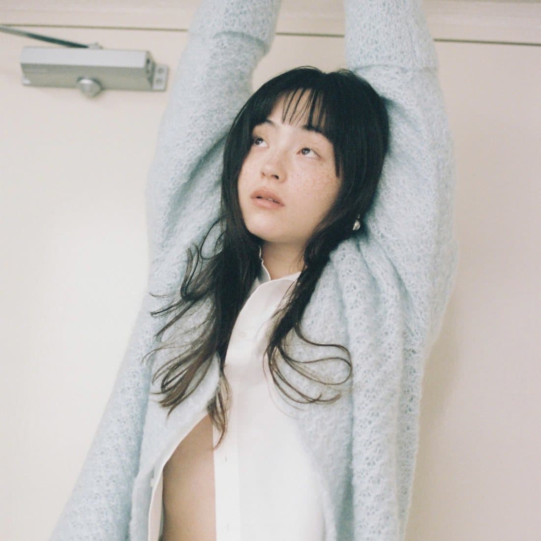 A mint cardigan